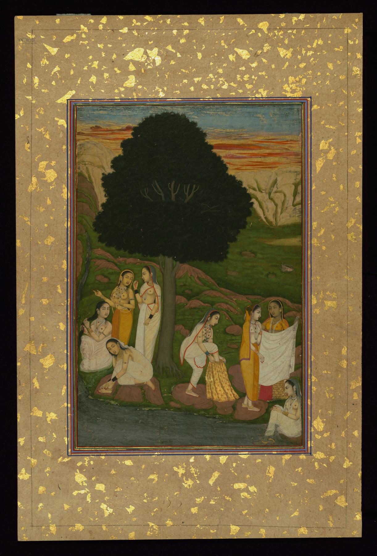 Women Bathing on the Bank of a River
