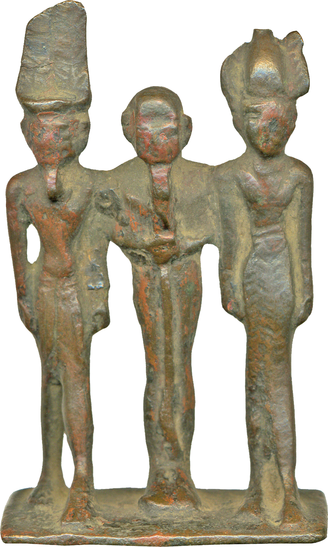 Divine Triad of Amun, Ptah and a Goddess Figure, Probably Hathor