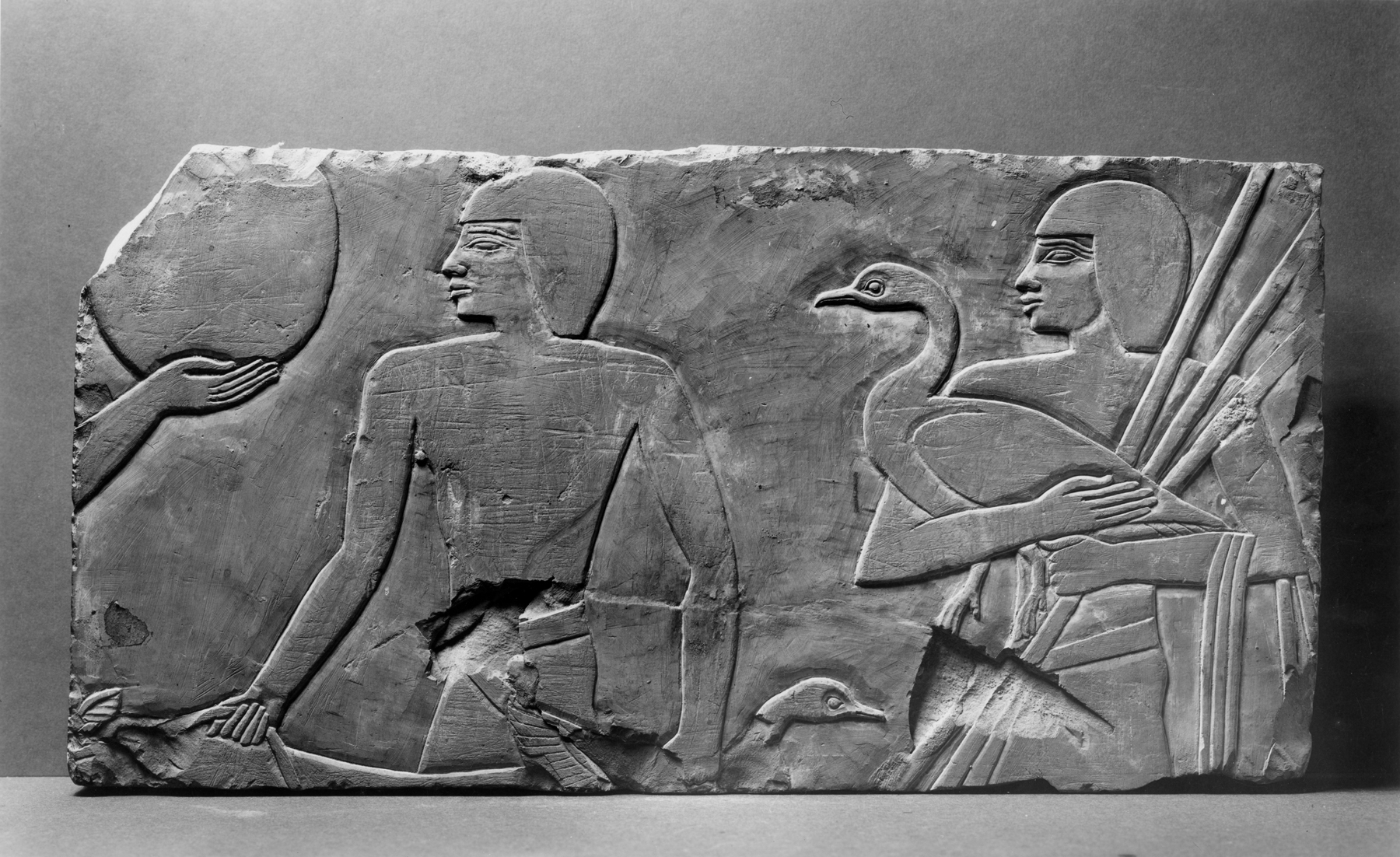 Wall Fragment with Servants Bearing Offerings