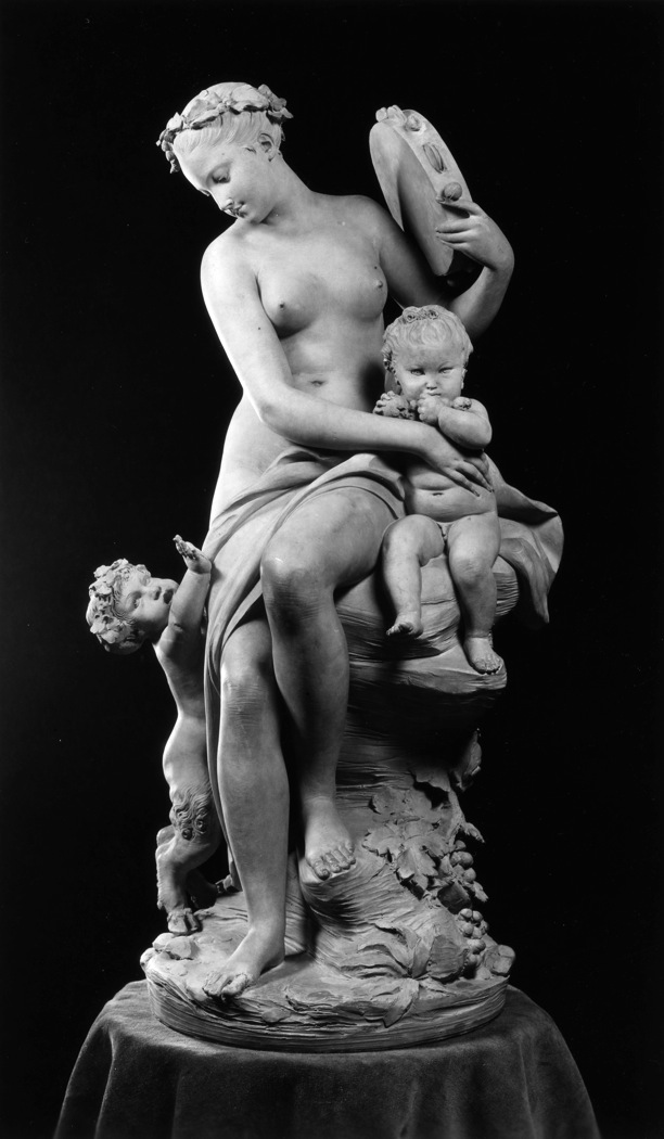 Statuette of Bacchante with Young Satyr and Putto