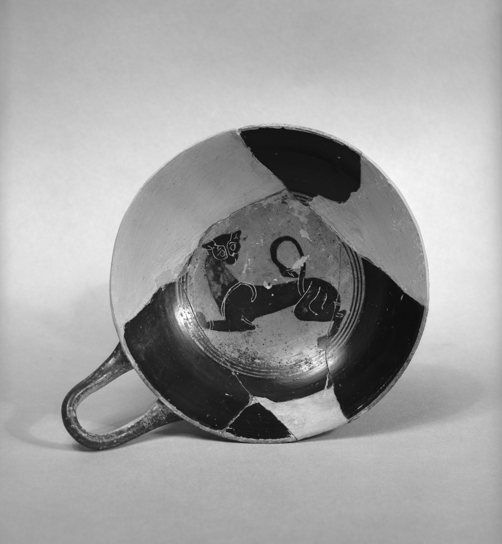 Kylix (Lip Cup) with Panther and Inscription