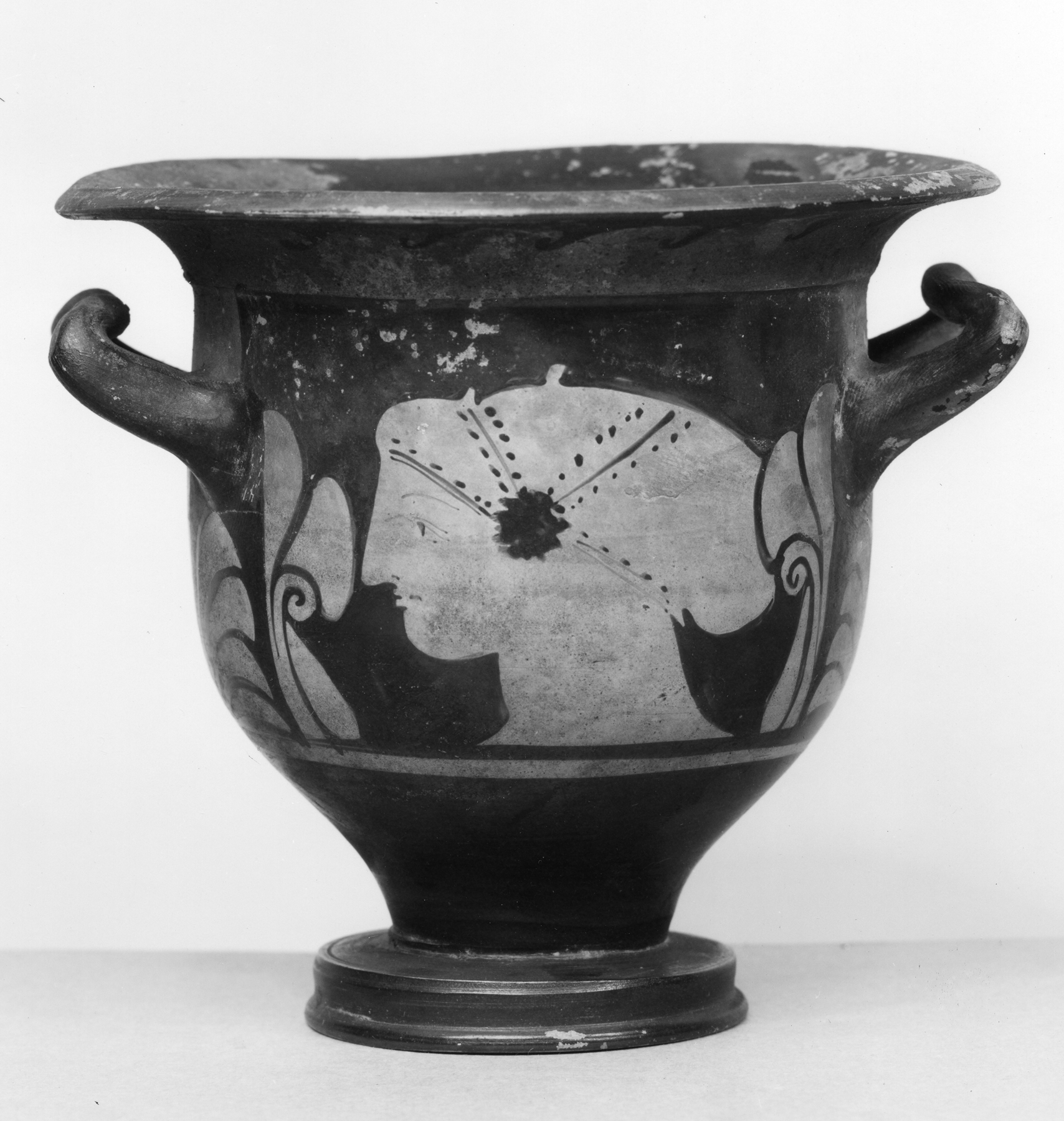 Krater with a Woman's Head and Floral Ornaments