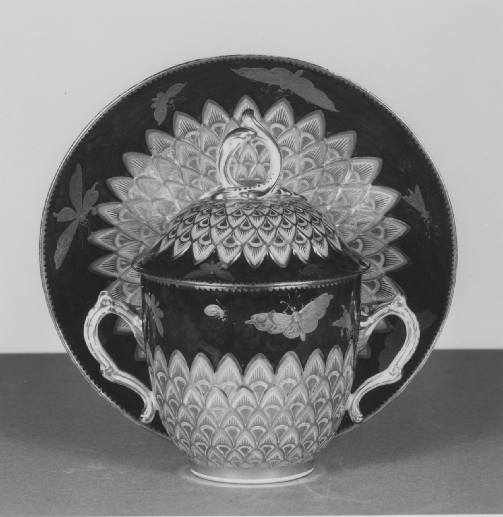 Covered Broth Bowl and Stand