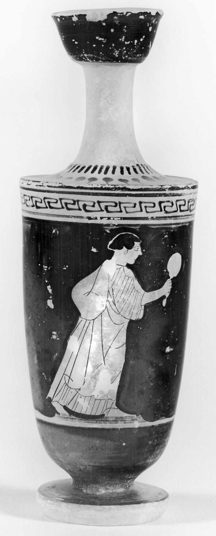 Shoulder Lekythos with Woman Holding a Mirror