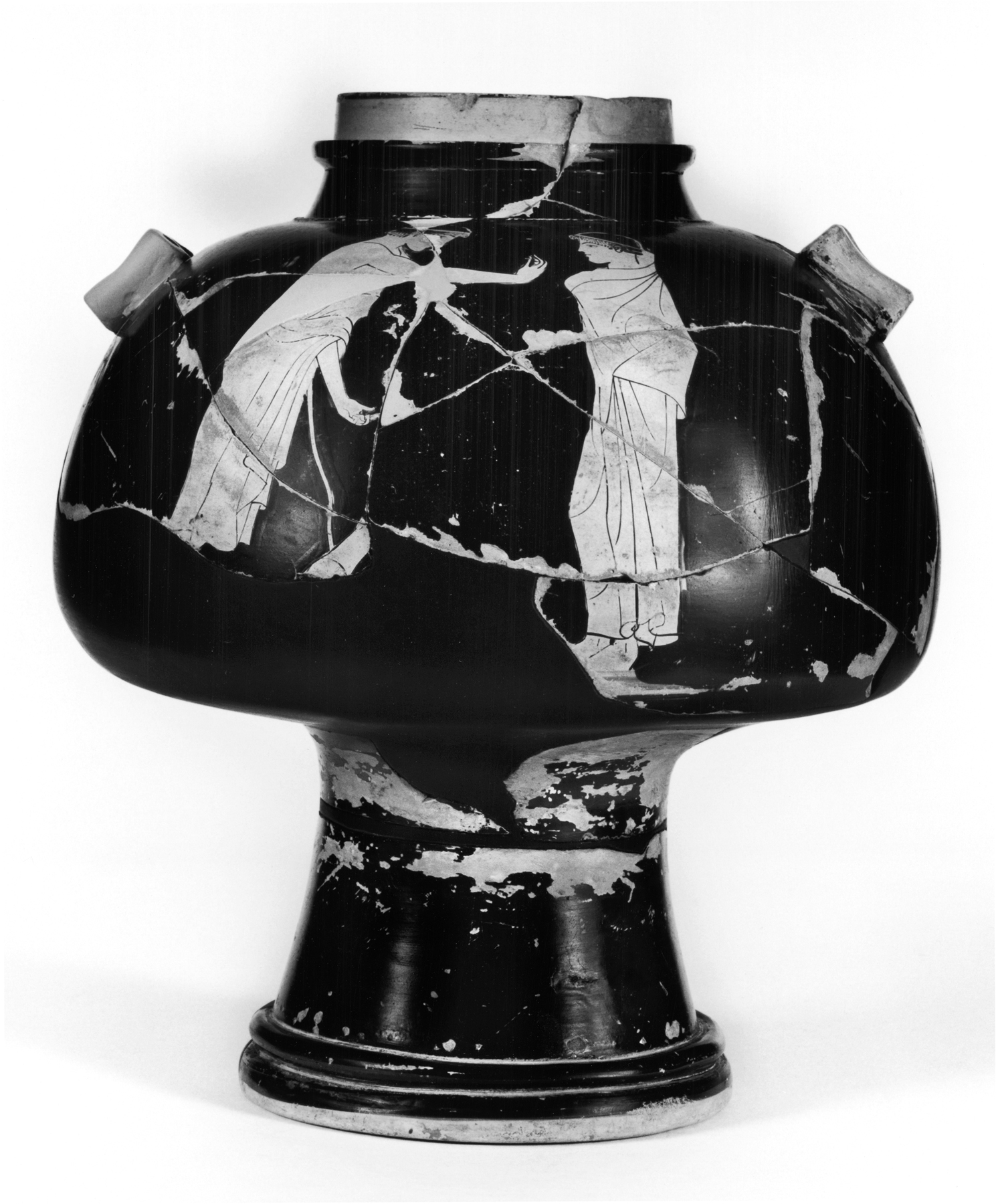 Psykter with Athlete and Servant Boy and Youth and a Dog