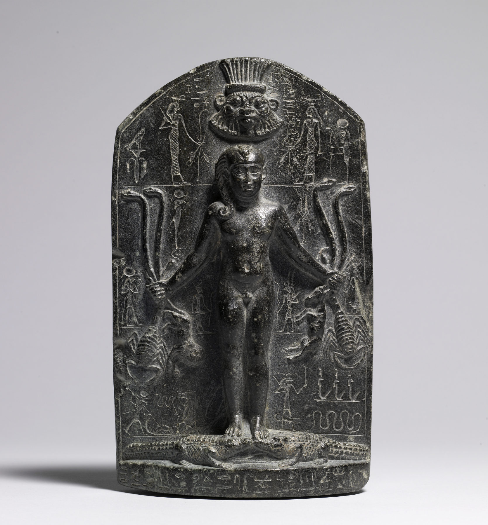 Horus the Child Standing on Crocodiles