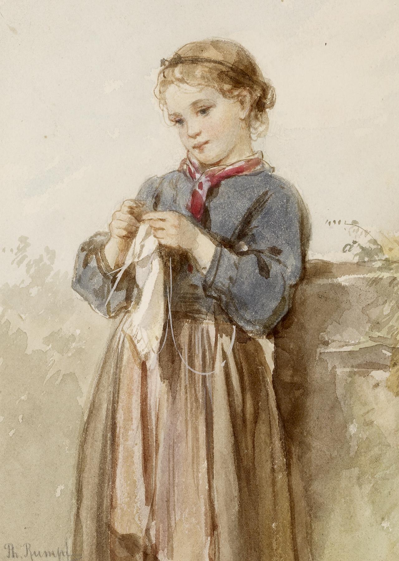 Girl Knitting