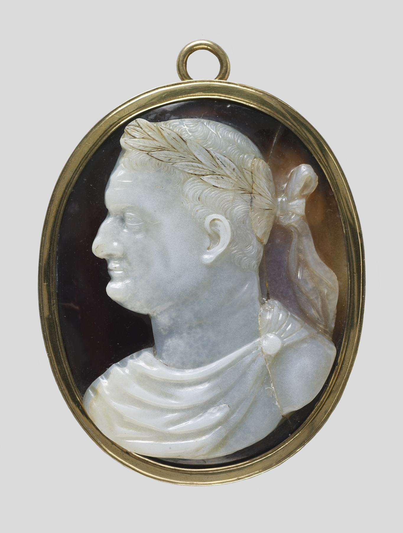 ""Antique"" Cameo with Portrait of the Roman Emperor Vespasian