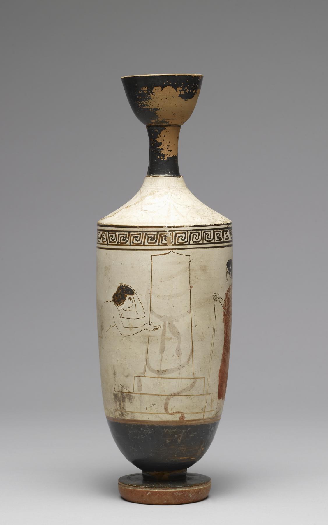 Lekythos with a Visit to a Grave
