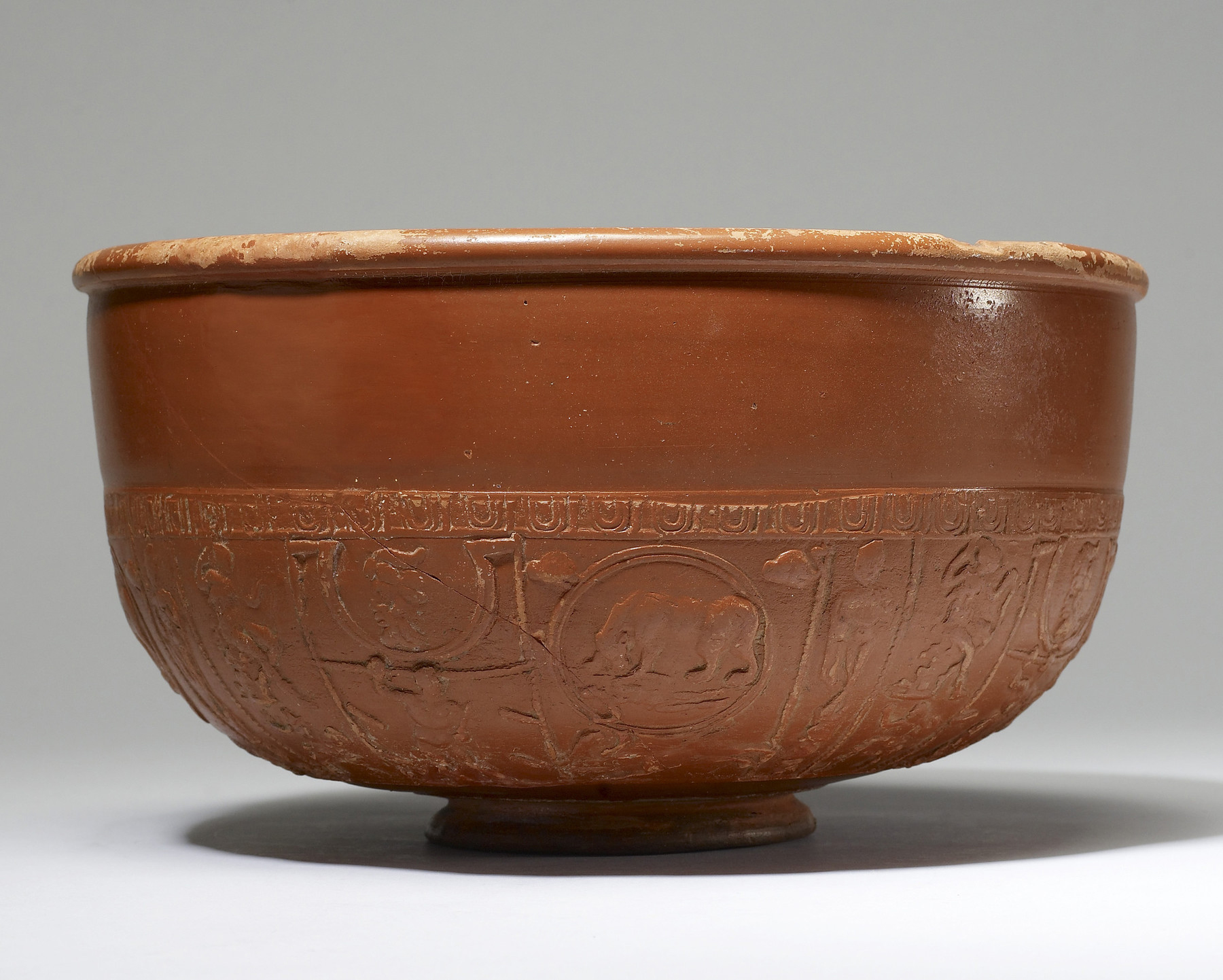 Bowl with Mythological Figures in Relief
