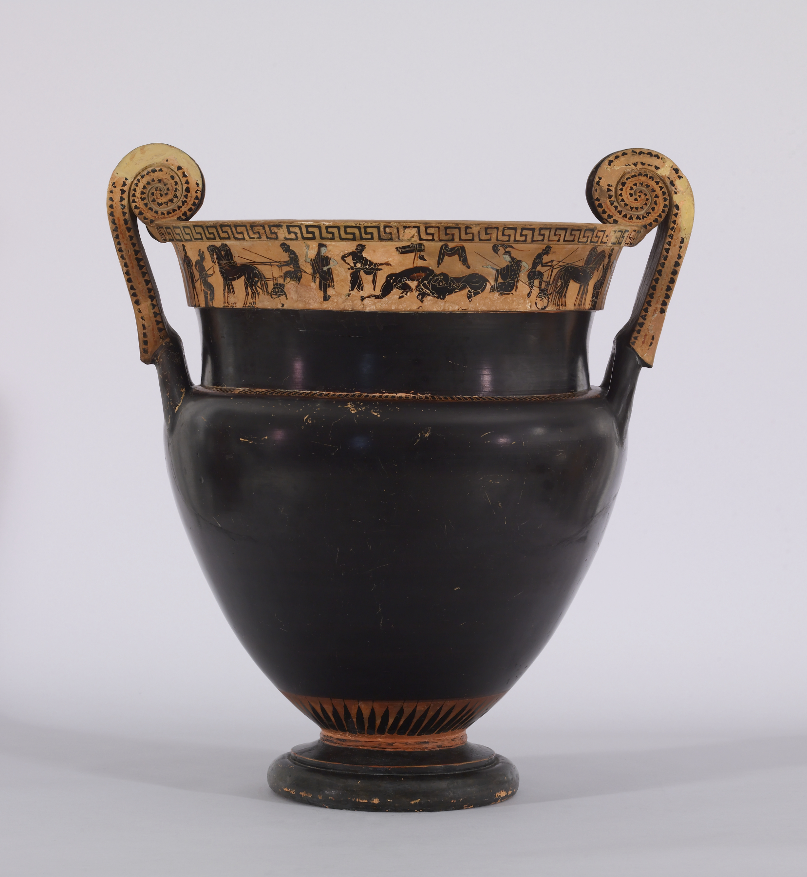Volute Krater Depicting Herakles, a Lion, Combat and Spectators