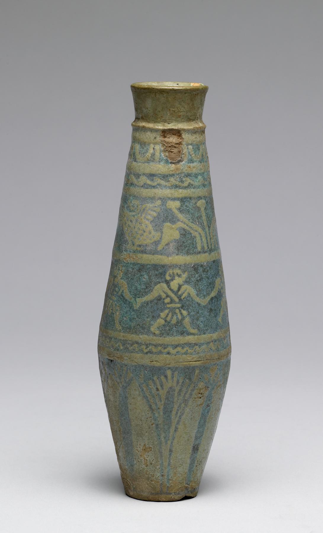 Flask with Figures and Lotus