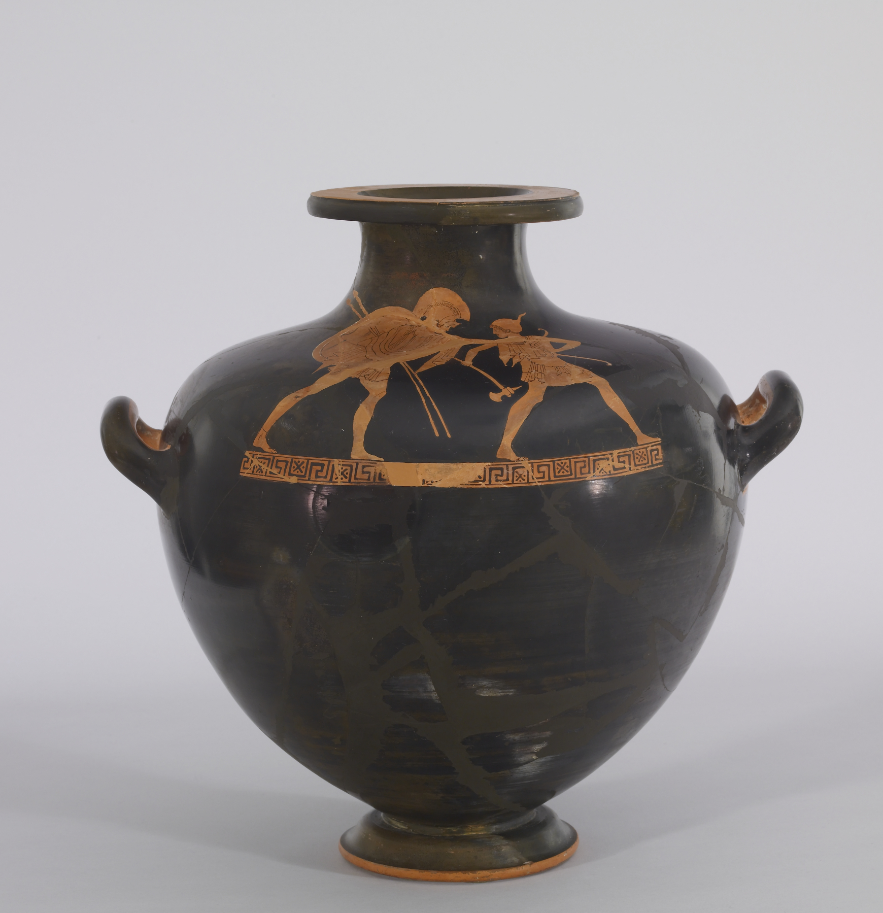 Hydria with Theseus (?) and an Amazon