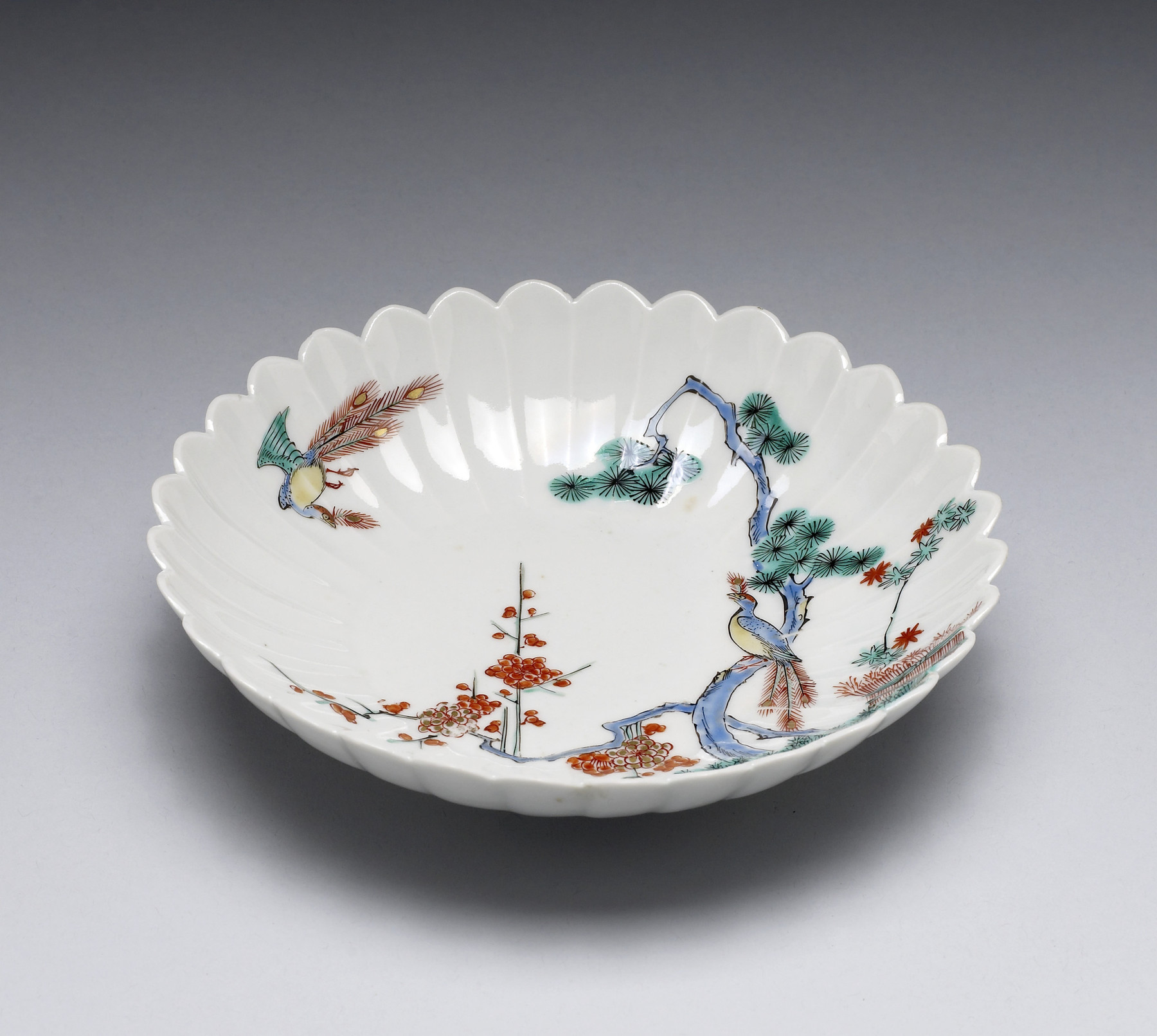 Dish with Design of Birds on Pine and Plum Trees