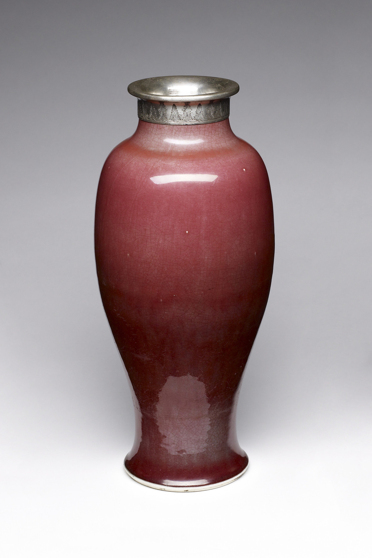Large Crimson Baluster Vase