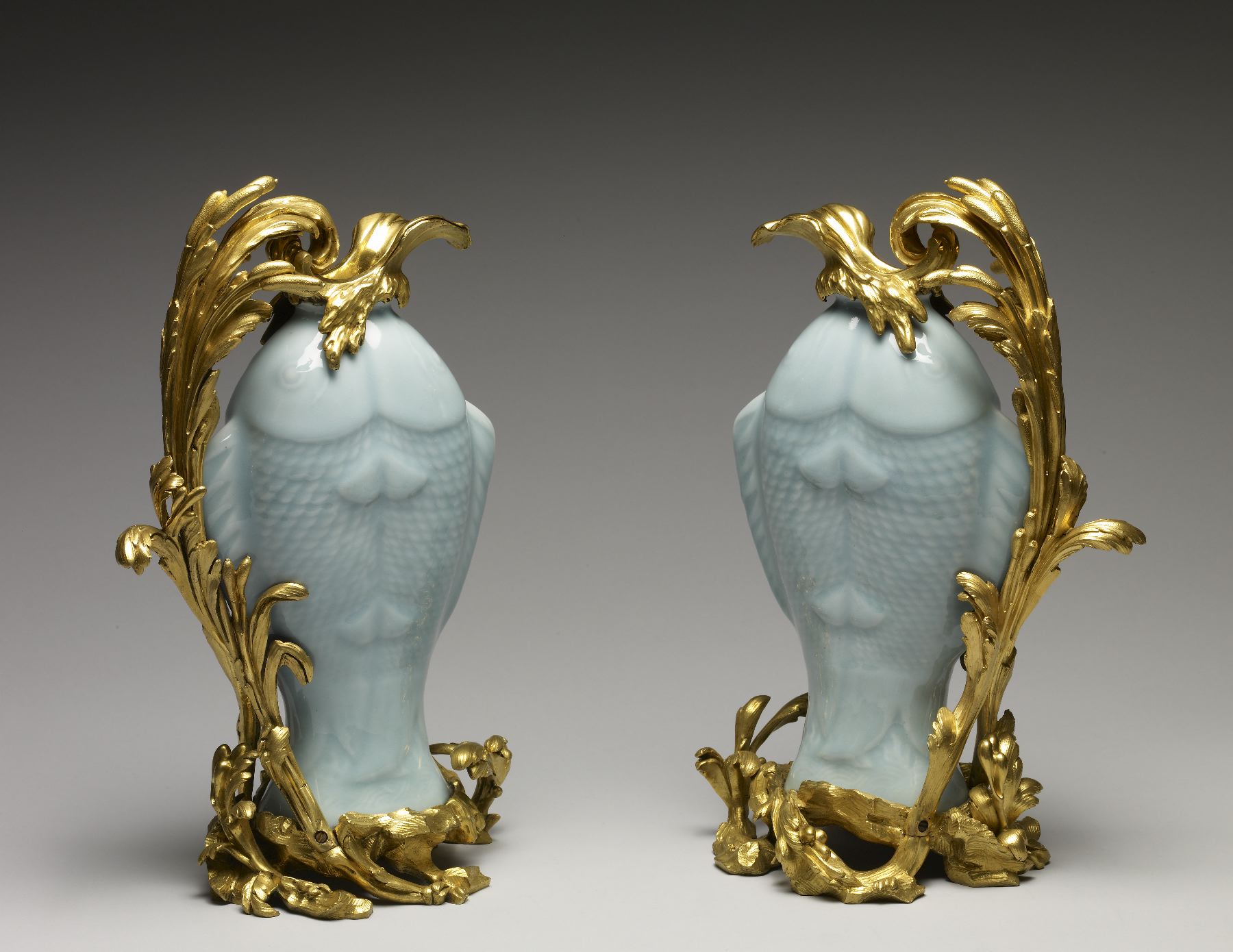 Pair of Vases in the Form of Twin Fish