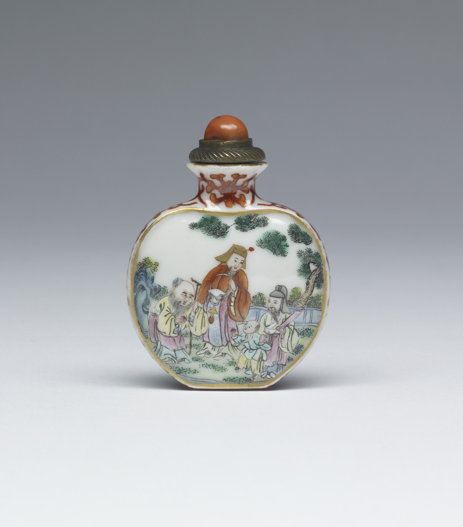 Snuff Bottle with Sages and Children