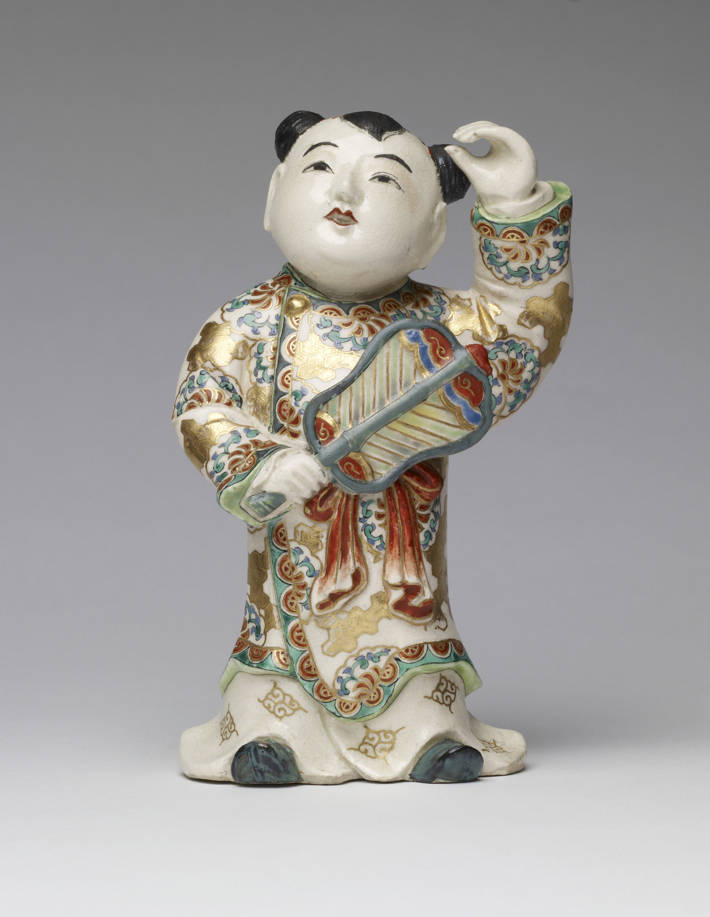Figurine (""okimono"") of a Happy Chinese Boy