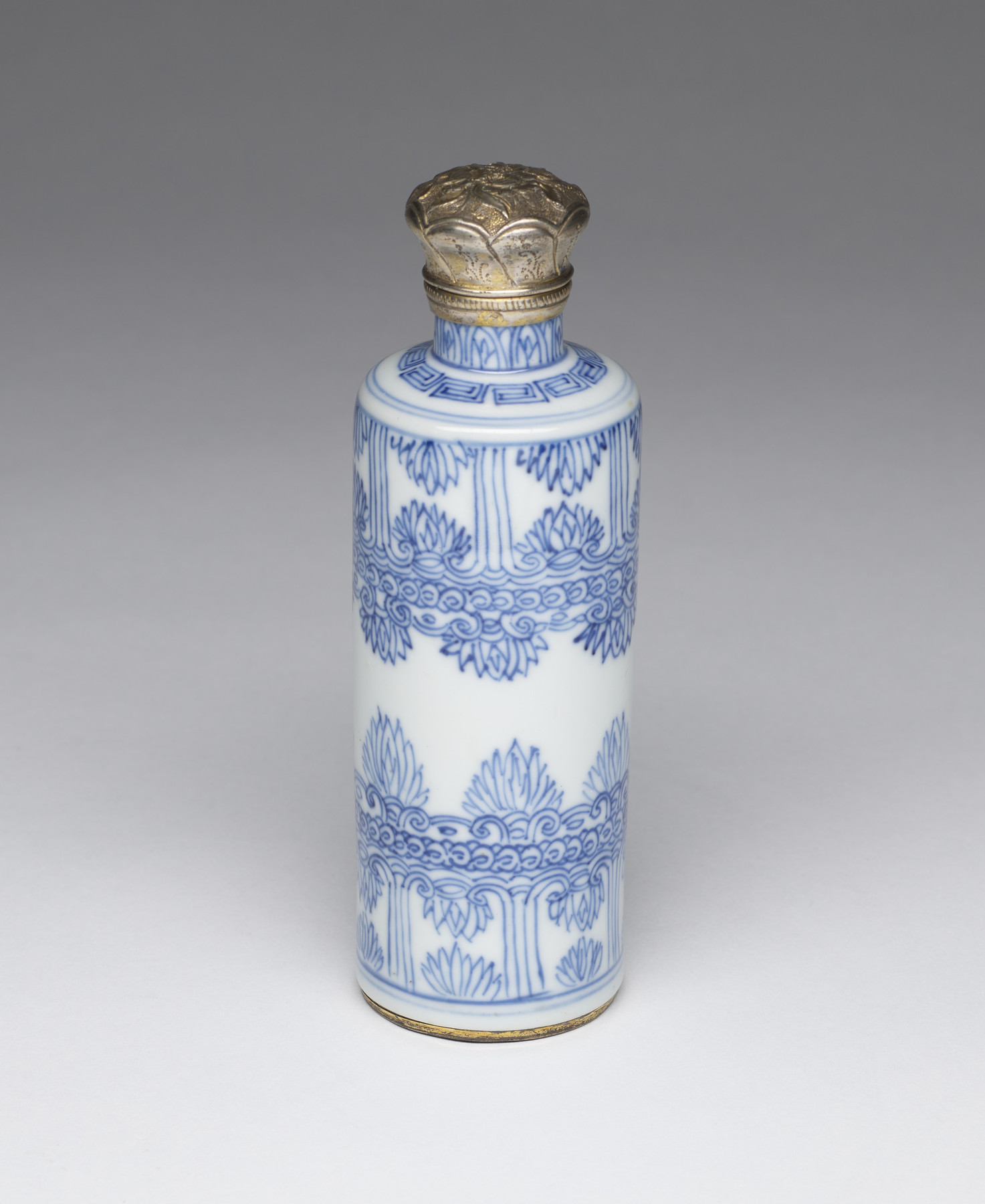 Lidded Bottle with Formal Plant Designs