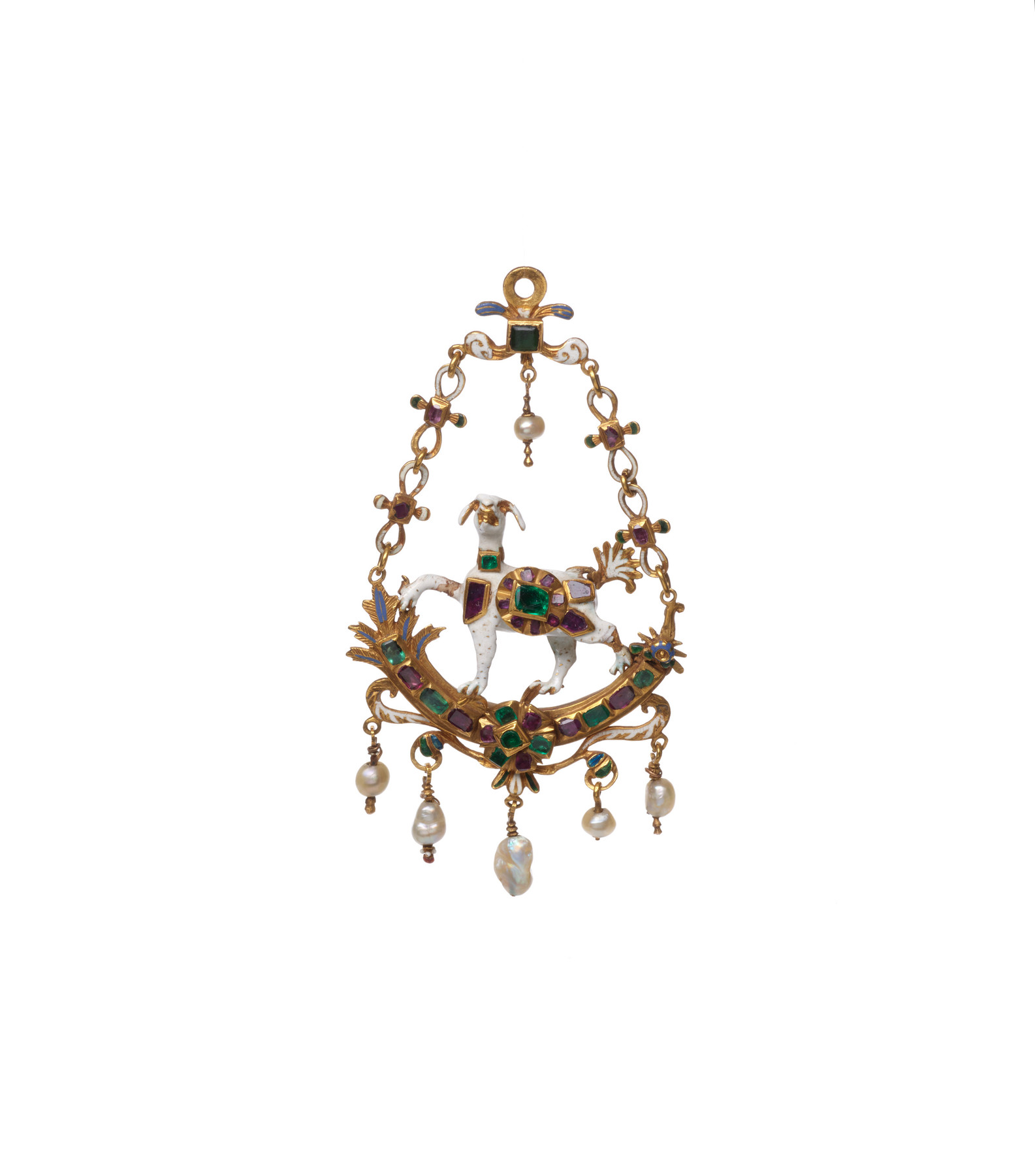 Pendant with White Hound